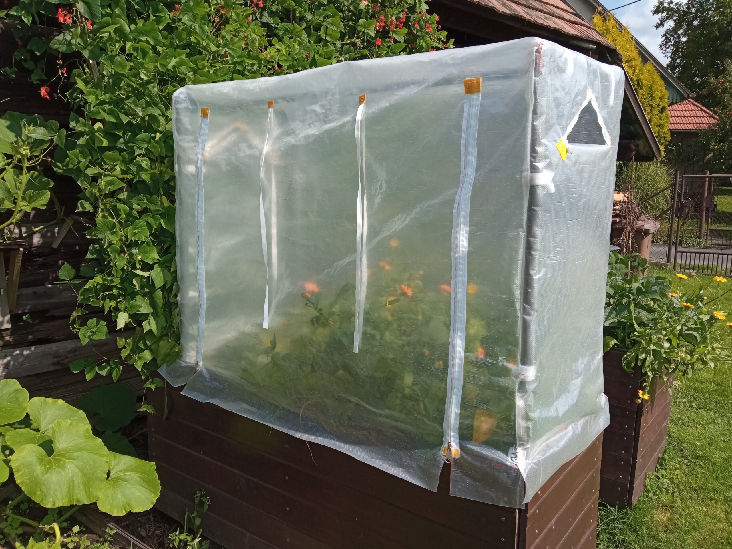 Fóliovník na vyvýšený záhon + pařeniště